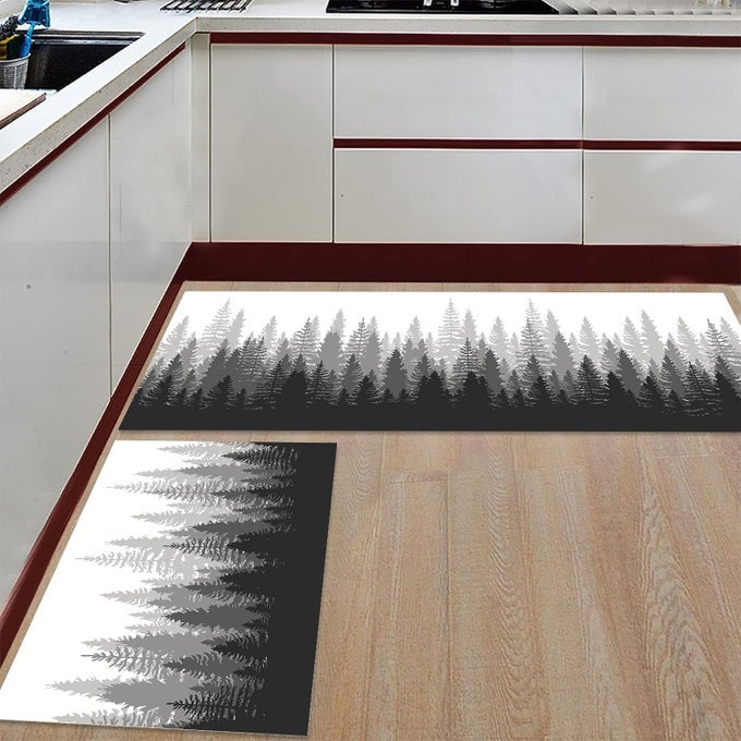 ANTI FATIGUE KITCHEN MATS FOR FLOOR 2 PIECE KITCHEN FLOOR MATS NON SLIP WATERPROOF MEMORY FOAM KITCHEN MAT SET ERGONOMIC COMFORT STANDING MAT FOR OFFICE LAUNDRY 40 60 40 120 CM