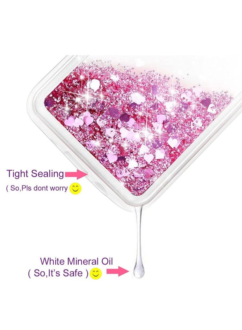 كايس كلوب جراب سائل لامع لهاتف iPhone 15 Pro Max - تصميم قلب وردي لامع، غطاء TPU شفاف مقاوم للصدمات، مقاس 6.7 بوصة - Image 2