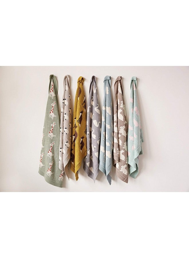 Creative Co-Op Grey Cotton Knit Sheep Blanket - Image 3