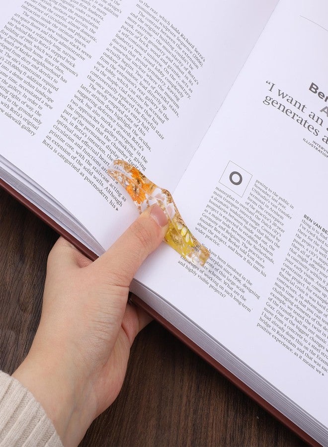Exclaith 2 Pcs Book Page Holders for Reading Dried Flower Resin Transparent Bookmark Thumb Book Page Holder Finger Ring Opener Books Reading Accessories Handmade Flower Bookmark for Lovers Gift Reader Bookworm - Image 3