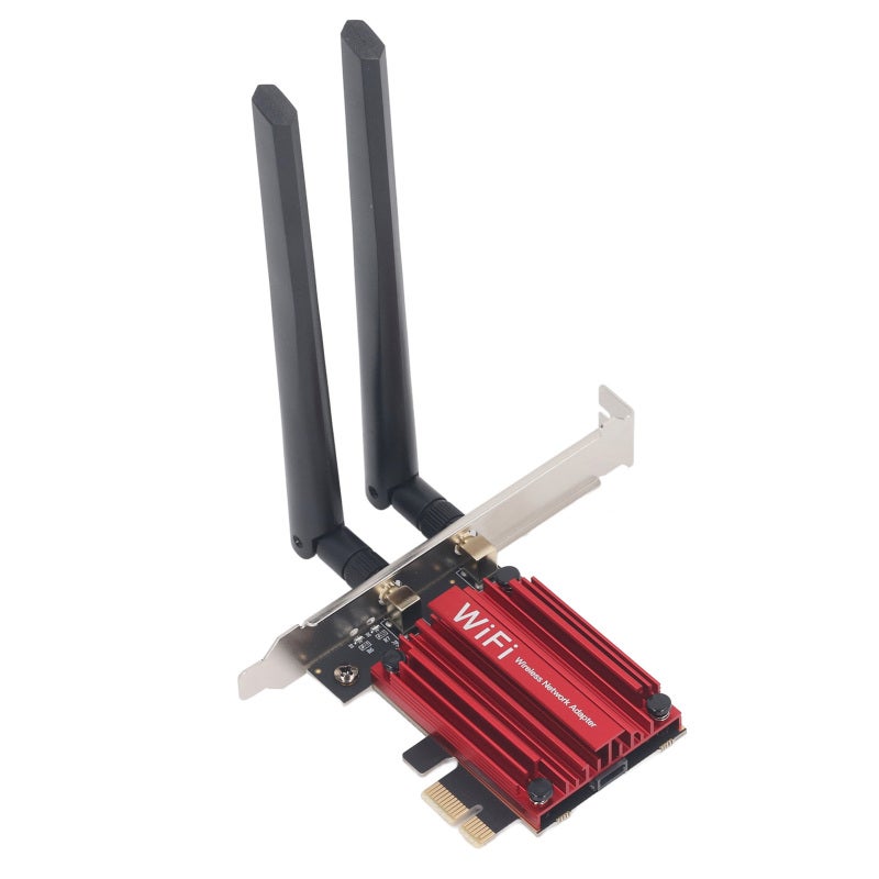 بطاقة شبكة لاسلكية واي فاي 6 بسرعة 1800 ميجابت في الثانية، محول لاسلكي PCIE - بطاقة شبكة مزدوجة النطاق 802.11ax مع بلوتوث 5.2 لأجهزة الكمبيوتر المكتبية - Image 4