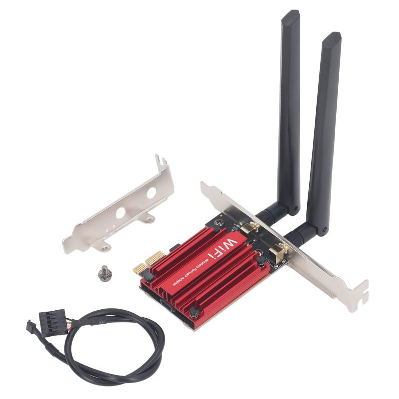 بطاقة شبكة لاسلكية واي فاي 6 بسرعة 1800 ميجابت في الثانية، محول لاسلكي PCIE - بطاقة شبكة مزدوجة النطاق 802.11ax مع بلوتوث 5.2 لأجهزة الكمبيوتر المكتبية - Image 1