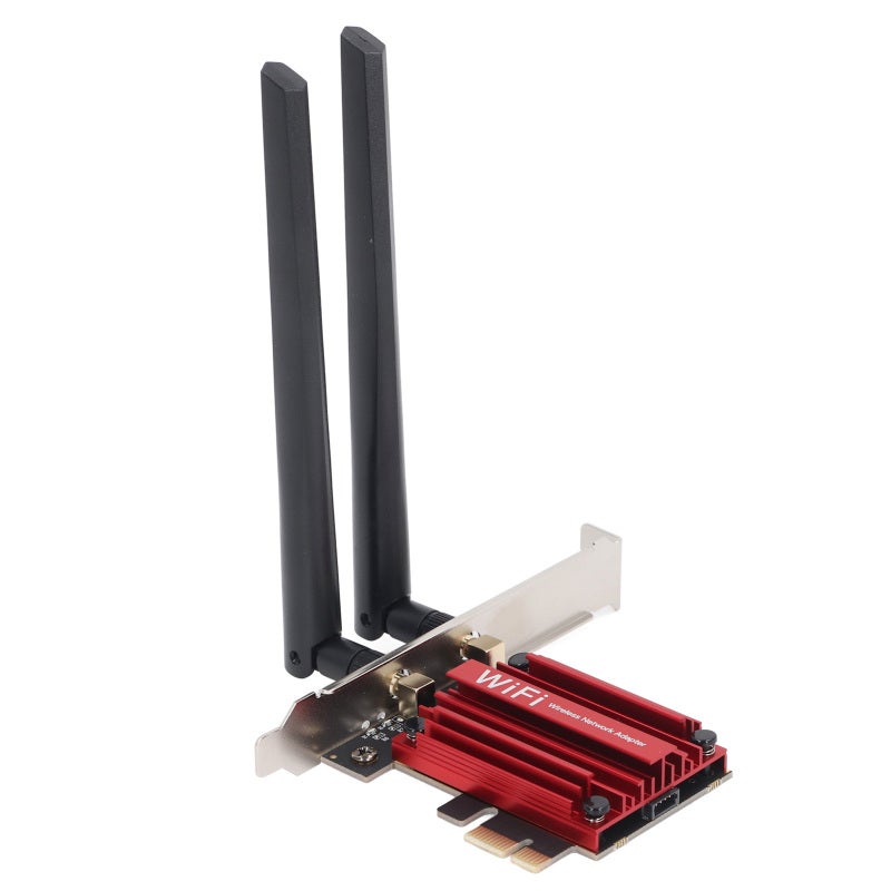 بطاقة شبكة لاسلكية واي فاي 6 بسرعة 1800 ميجابت في الثانية، محول لاسلكي PCIE - بطاقة شبكة مزدوجة النطاق 802.11ax مع بلوتوث 5.2 لأجهزة الكمبيوتر المكتبية - Image 5