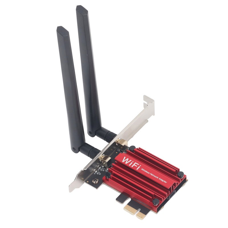 بطاقة شبكة لاسلكية واي فاي 6 بسرعة 1800 ميجابت في الثانية، محول لاسلكي PCIE - بطاقة شبكة مزدوجة النطاق 802.11ax مع بلوتوث 5.2 لأجهزة الكمبيوتر المكتبية - Image 2
