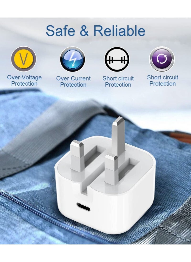 ELTRAZONE - iPhone 20W USB C Fast Charger, iPhone Fast Charger Plug fast Charger Power and 1M iPhone USB C Charger Cable Compatible with iPhone 13 12 11 Pro Max Mini X XR Xs/X/8 Plus/iPad - Image 1