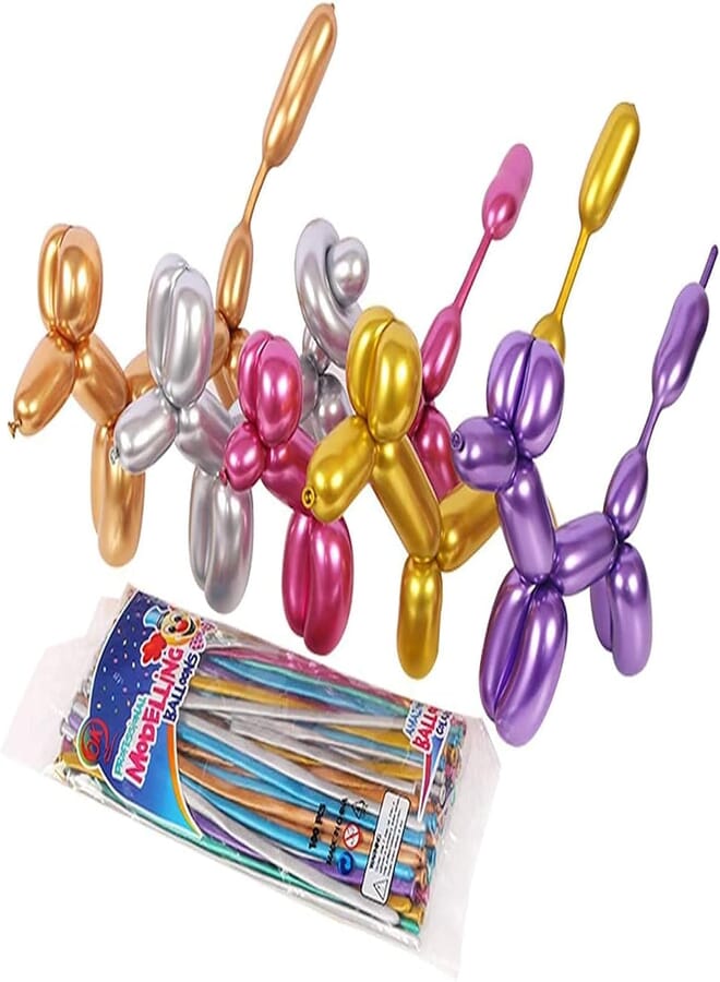 Secret Long Balloons For Balloon Animals Twisting Balloons - 100pcs Metallic Balloon Animal Kit 260q Balloons