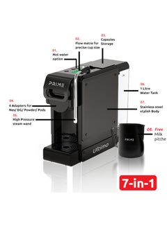 برايم التيمو ماكينة القهوة 7 في 1 – صانعة إسبرسو وماكينة تحضير القهوة متعددة الكبسولات والبن المطحون للاستخدام المنزلي، مع نظام تبخير الحليب، تحضير سريع، تصميم مدمج - pzsku/ZBBA5B6DE66DC83DB9D39Z/45/1741369874/40ff855c-5625-4759-8990-11bddcce0d19