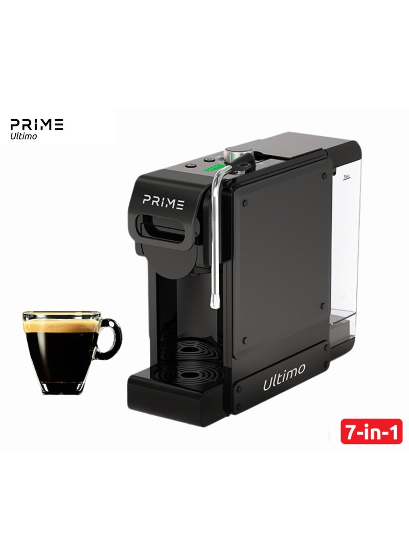 برايم تيك برايم التيمو ماكينة القهوة 7 في 1 – مكينه كوفي وماكينة تحضير القهوة متعددة الكبسولات والبن المطحون للاستخدام المنزلي، مع نظام تبخير الحليب، تحضير سريع، تصميم مدمج - Image 5