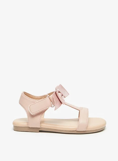 فلورا بيلا من شو إكسبرس Girl's Bow Applique Strap Sandals with Hook and Loop Closure