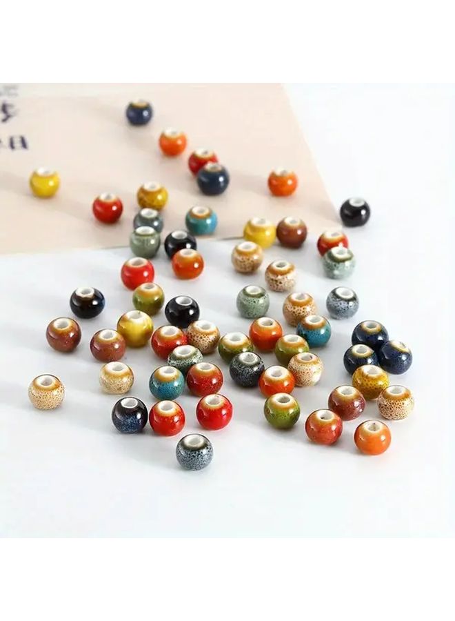 خرز سيراميك أملس مستدير 6 ملم لصنع المجوهرات بالجملة 50 قطعة النمط 4 ألوان - Image 3