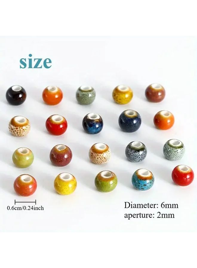 خرز سيراميك أملس مستدير 6 ملم لصنع المجوهرات بالجملة 50 قطعة النمط 4 ألوان - Image 5