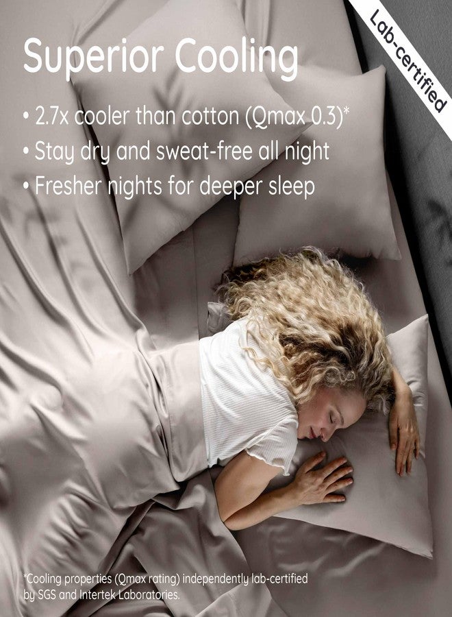 Bambaw 100% Viscose Derived from Bamboo Sheets King Size Set - 4pcs Luxury Bed Sheet Set, Best Cooling Sheets for Hot Sleepers, Soft & Breathable, Fits Up to 16'' Deep Pocket (Sand) - Image 3