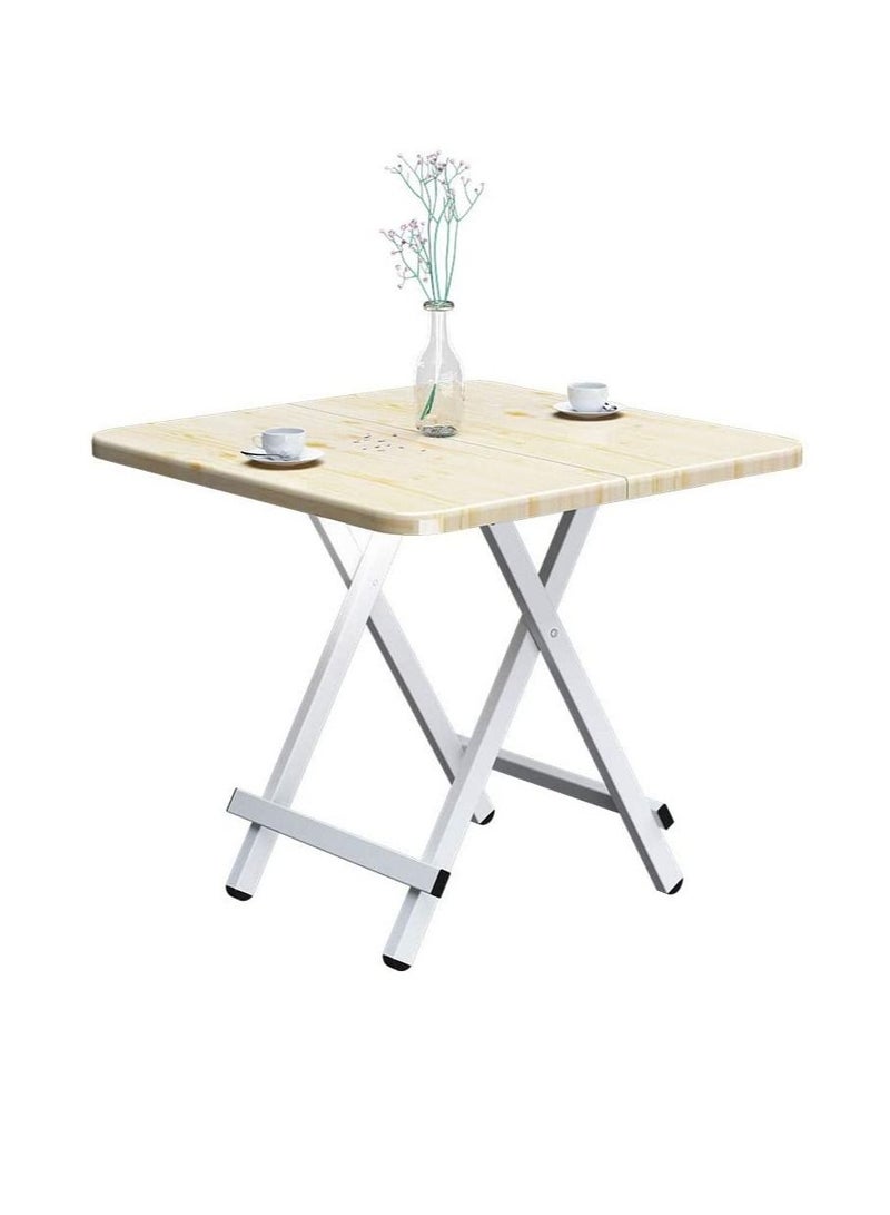 Generic Square Dining Table 4-Seater Office Dining Room Home Furniture Wooden Modern Kitchen Folding Table (Light wood grain(60 * 60 * 55cm))  - Image 1