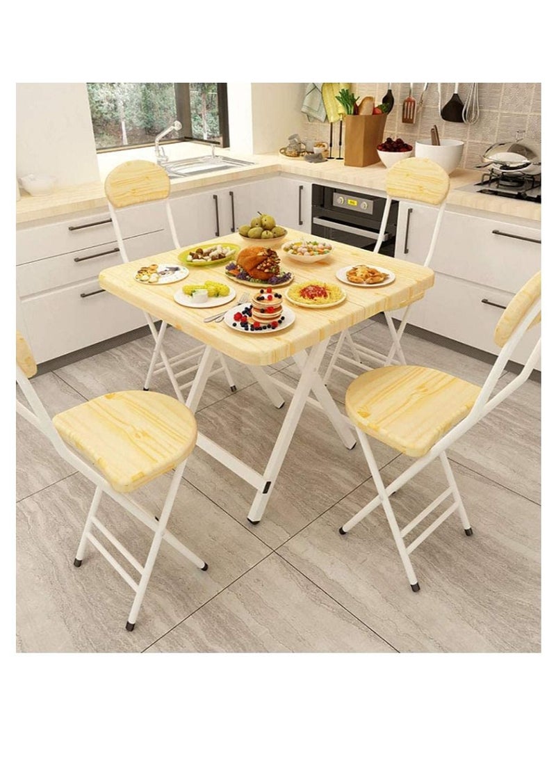 Generic Square Dining Table 4-Seater Office Dining Room Home Furniture Wooden Modern Kitchen Folding Table (Light wood grain(60 * 60 * 55cm))  - Image 4