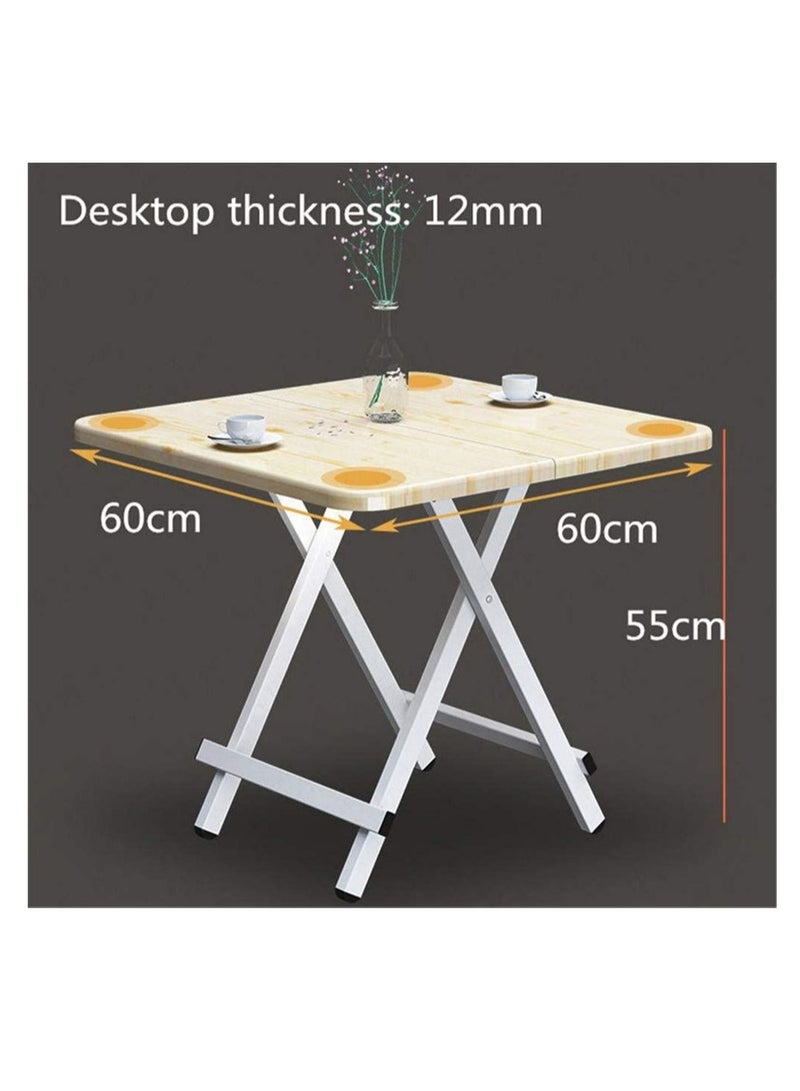 Generic Square Dining Table 4-Seater Office Dining Room Home Furniture Wooden Modern Kitchen Folding Table (Light wood grain(60 * 60 * 55cm))  - Image 2
