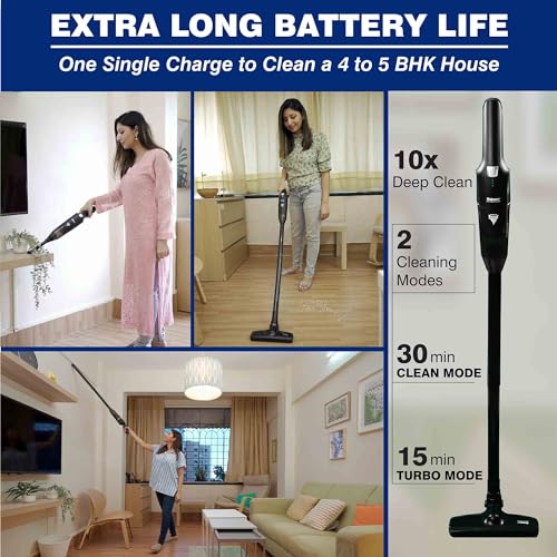 Balzano Tornado Cordless Vacuum Cleaner, Vacuum Cleaner for Home, 2-in-1 Portable Car Vacuum Cleaner, Multi-Purpose & Ultra Lightweight, Powerful Suction to Clean in One-Go, Extra Long Battery (Black) - Image 3