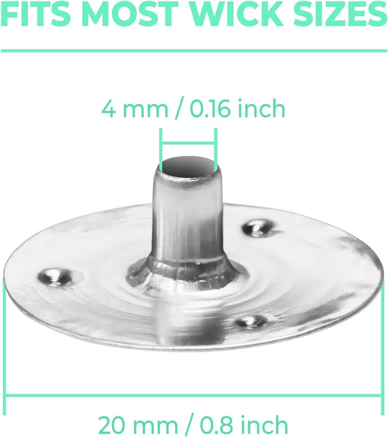 GSXRB 200pcs/20mm Candle Wick Tabs Metal,Metal Candle Wick Sustainer Tabs,Wick Base for Candle Making - Image 2