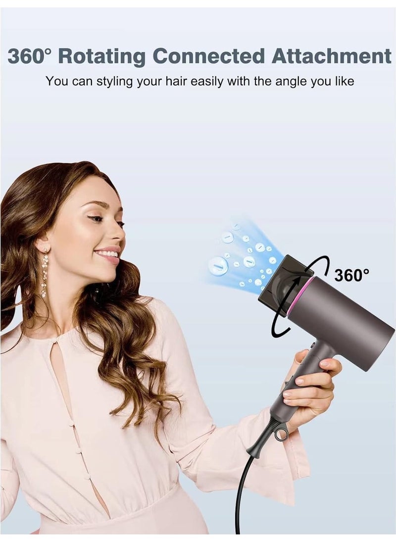 DOSCHER Ionic Hair Dryer 1600W - Fast Drying Blower Hair Dryer with Thermo-Control, Low Noise, Includes Hair Diffuser and Concentrator for Perfect Styling - Image 2
