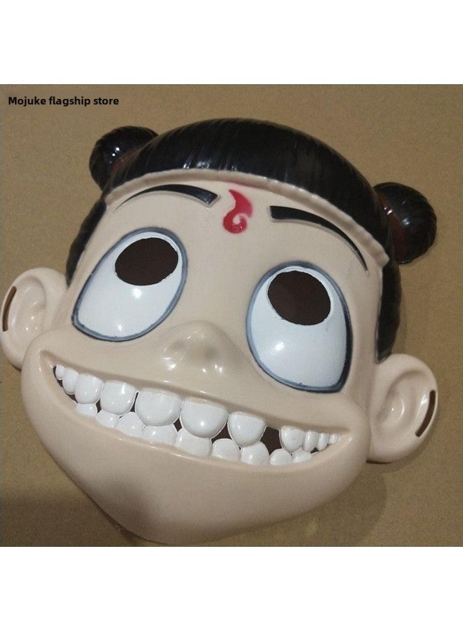 Children's Anime Cartoon Nezha Devil Boy's Full Face Mask Performance Props Cos Clothing Boys And Girls Toys-Color:Nezha Mask - Image 3