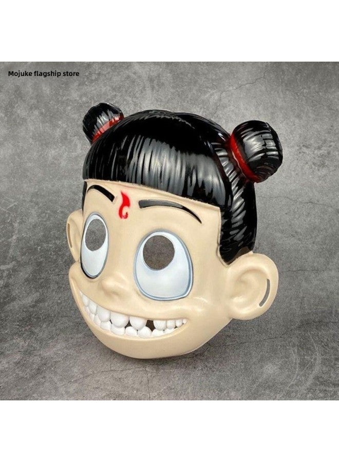 Children's Anime Cartoon Nezha Devil Boy's Full Face Mask Performance Props Cos Clothing Boys And Girls Toys-Color:Nezha Mask - Image 4