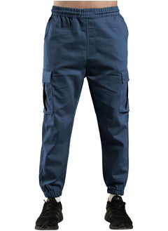 Selecta Now Premium Men's Cargo Trousers Comfortable Outdoor Navy Blue Pants Cotton Blend Multi Pockets Stretchable Outdoor Hiking Camping and Everyday Wear Pants  - Image 3