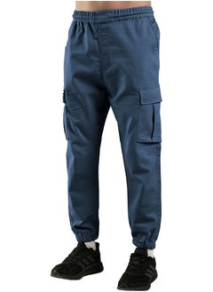 Selecta Now Premium Men's Cargo Trousers Comfortable Outdoor Navy Blue Pants Cotton Blend Multi Pockets Stretchable Outdoor Hiking Camping and Everyday Wear Pants  - Image 1