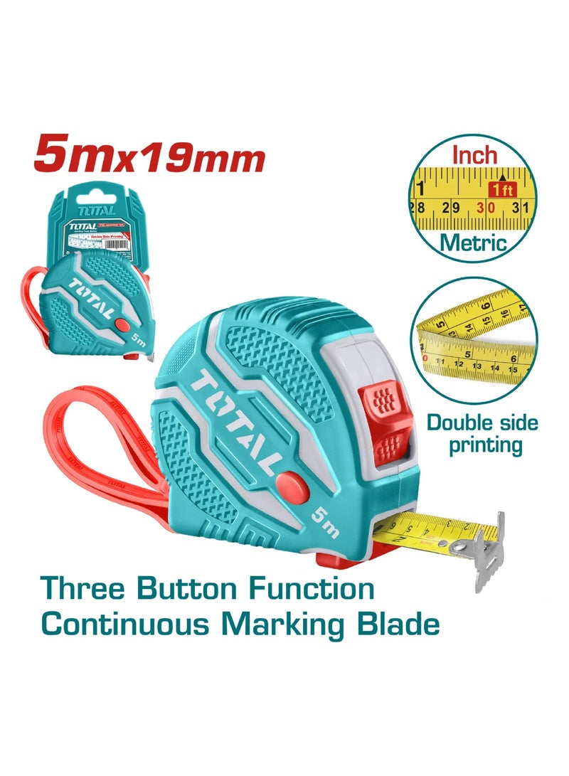 TOTAL Steel Measuring Tape 5m x 19mm TMT126051 - Image 2