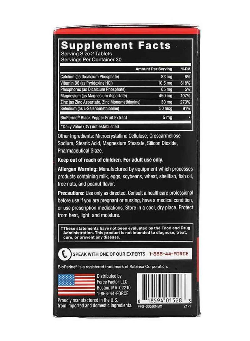 Force Factor Force Factor Zinc Magnesium Aspartate 60 Tablets - Image 3