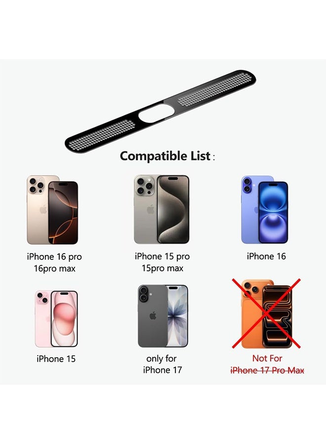 با لوف غطاء غبار USB C، غطاء حماية من الغبار لمكبر صوت الهاتف وغطاء واقي ضد الغبار لهواتف iPhone 17 / سلسلة 12-16 – أسود - Image 5