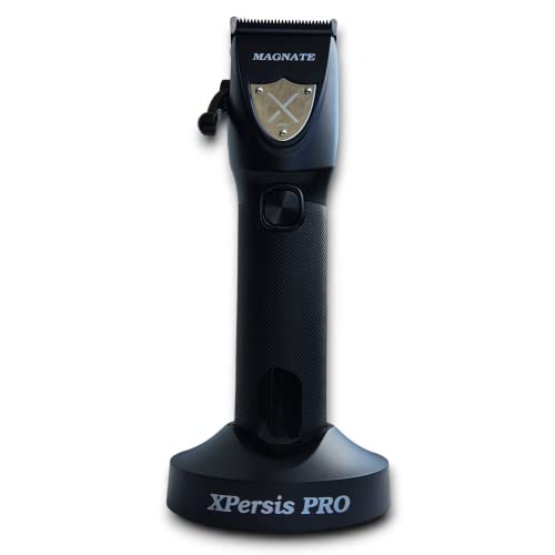 XPERSIS PRO Magnate Quiet and Low Vibration DLC Fade Blade Black 7200 RPM Cordless Hair Clipper for Barbers and Mens, 3 hrs Quiet Run Time with Extra Fade Blade and Charging Stand - Image 1