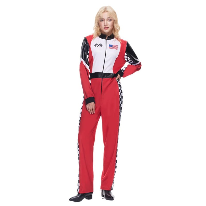 EraSpooky Roxy Racing Car Pilot Costume Adult Adult Halloween Role Play Costumes M - Image 2