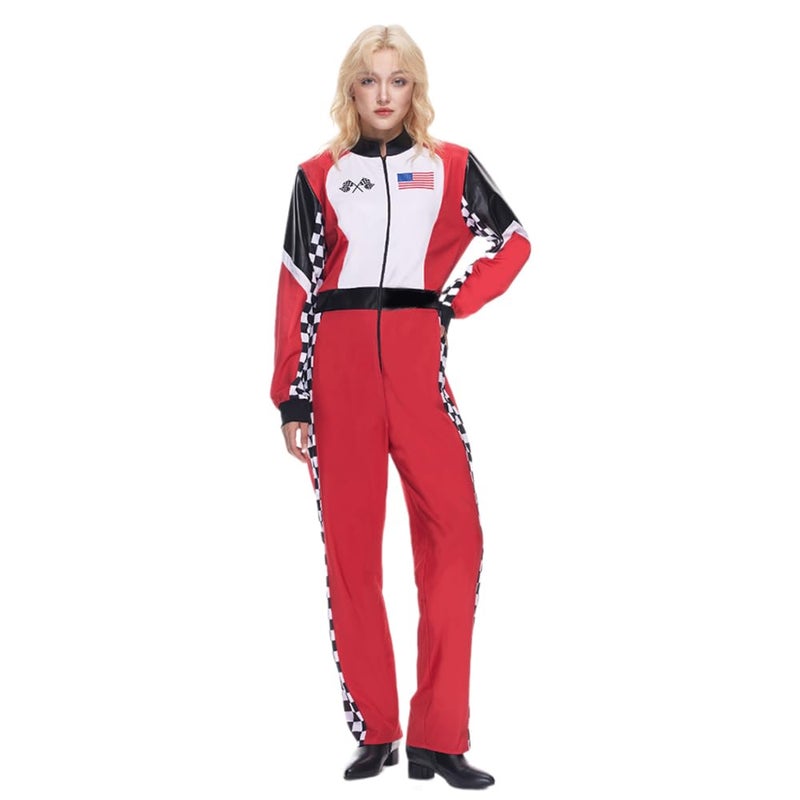 EraSpooky Roxy Racing Car Pilot Costume Adult Adult Halloween Role Play Costumes M - Image 1