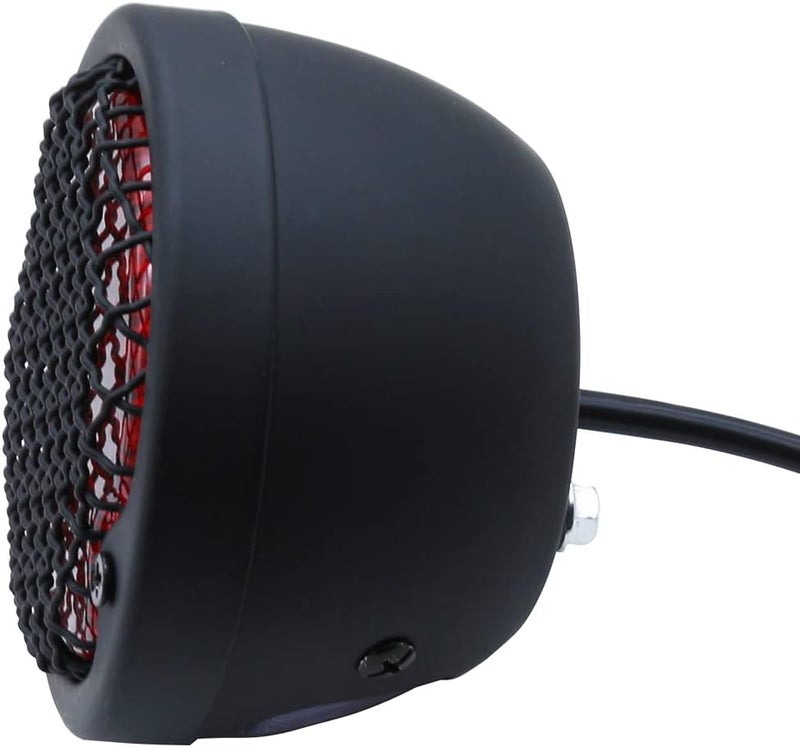 FATECIM Round Motorcycle LED Tail Light with Red Lens and Grille for Harley, Honda, Yamaha, Suzuki, Kawasaki - Image 4