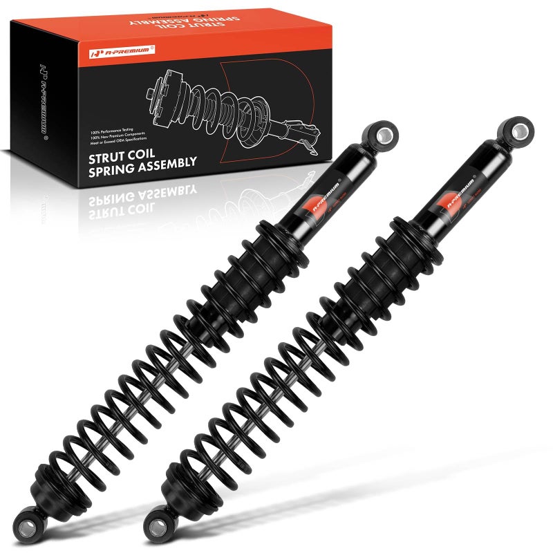 A-Premium Rear Load Adjusting Towing Shocks Absorbers with Coil Springs - Compatible with Chevrolet Silverado 1500, Tahoe and GMC Sierra 1500, Yukon and Dodge Ram 1500 and Nissan Titan - 2PCS Set - Image 1