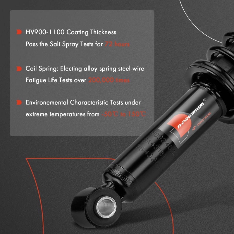 A-Premium Rear Load Adjusting Towing Shocks Absorbers with Coil Springs - Compatible with Chevrolet Silverado 1500, Tahoe and GMC Sierra 1500, Yukon and Dodge Ram 1500 and Nissan Titan - 2PCS Set - Image 4