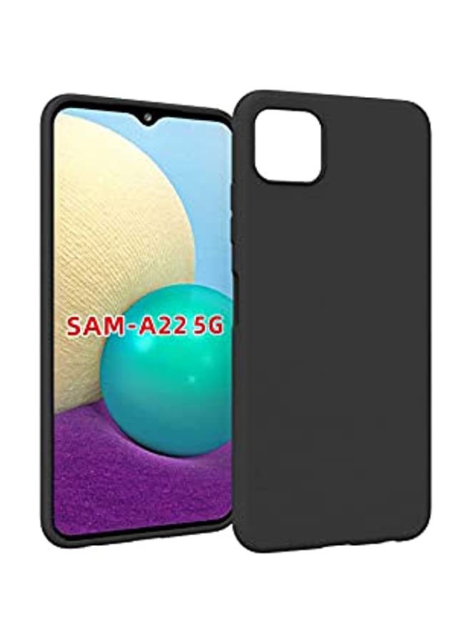 IAF Case for Samsung Galaxy A22 5G Case Cover Black Slim Fit for Soft TPU Back Cover Flexible Silicone Cover Matte Black for Samsung Galaxy A22 5G