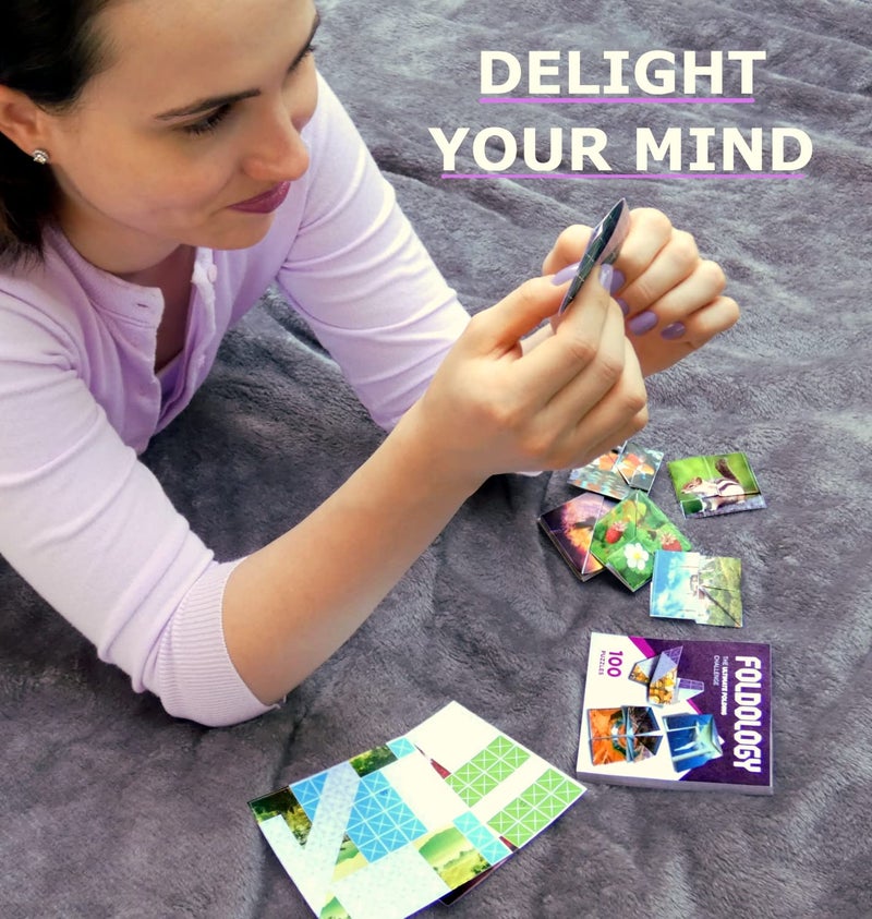 FOLDOLOGY فولدو لوجي - لعبة الأوريغامي! هدايا صغيرة للمراهقين والبالغين. 100 تحدي، للأعمار 10+. ألغاز ذهنية عملية. اطوِ الورق لإكمال الصورة. - Image 4
