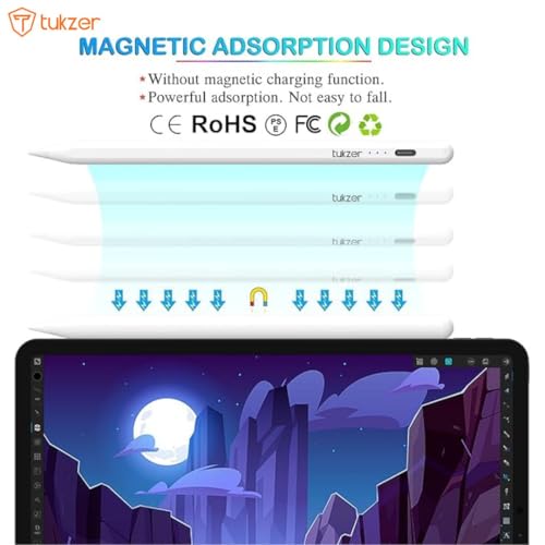 Tukzer Active 2nd Gen Stylus Pen iPad Pencil | Palm Rejection, Tilt Sensor, High Precision| for only iPad 2018 Onwards iPad(6/7/8/9/10) Air(3/4/5) Pro11(1/2/3/4) Pro12.9 (3/4/5/6) Mini(6/5) White - Image 4