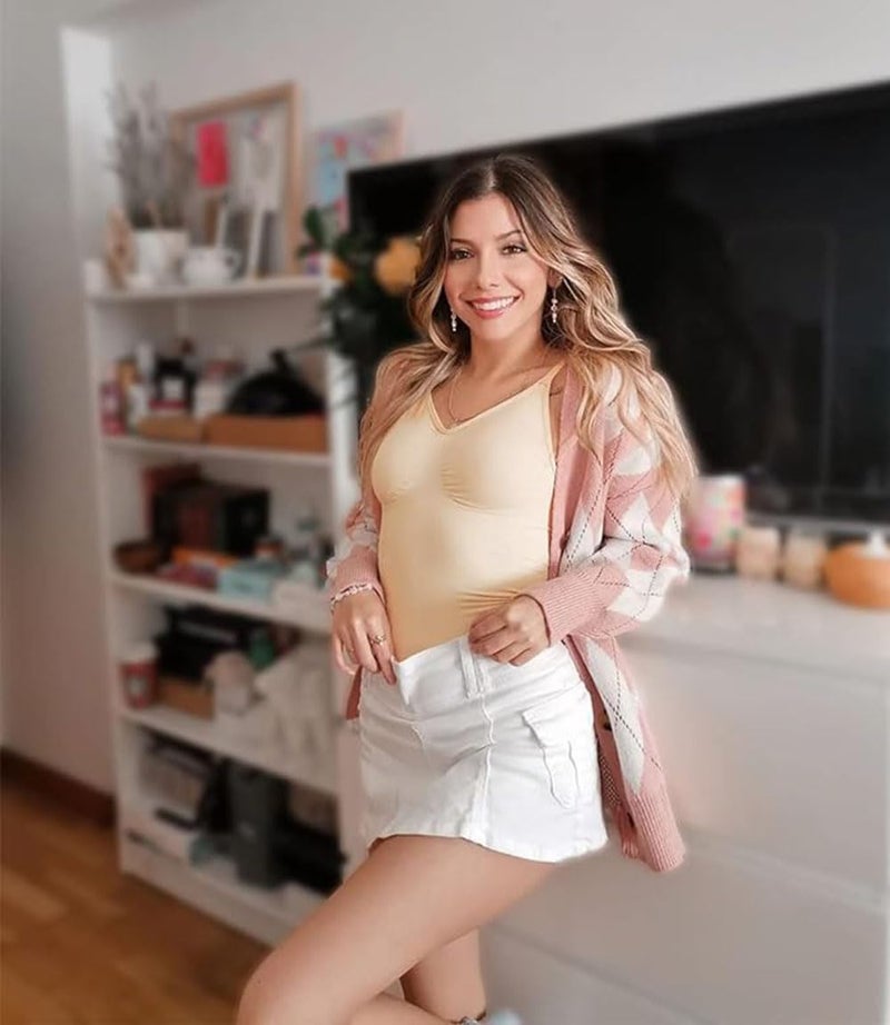 TESMEZY Women Shapewear Tummy Control Bodysuit Seamless Sculpting Waist shaper Thong or Brief (ED025_Beige_XL) - Image 4