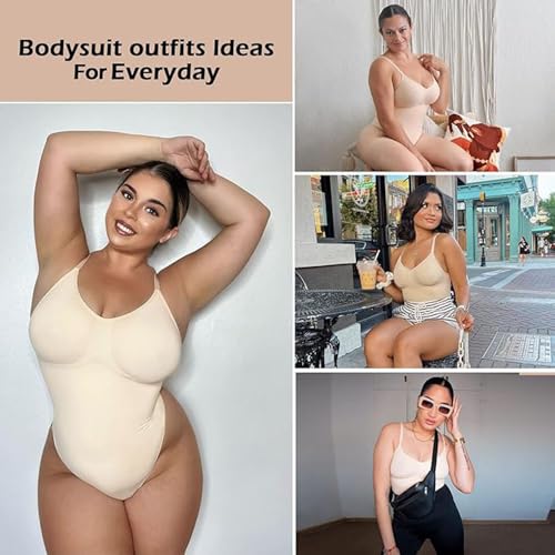 TESMEZY Women Shapewear Tummy Control Bodysuit Seamless Sculpting Waist shaper Thong or Brief (ED025_Beige_XL) - Image 3
