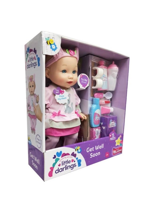 Baby Maziuna Baby Maziuna Little Darlings Get Well Soon Doll & Playset (15 Pieces)  - Image 2