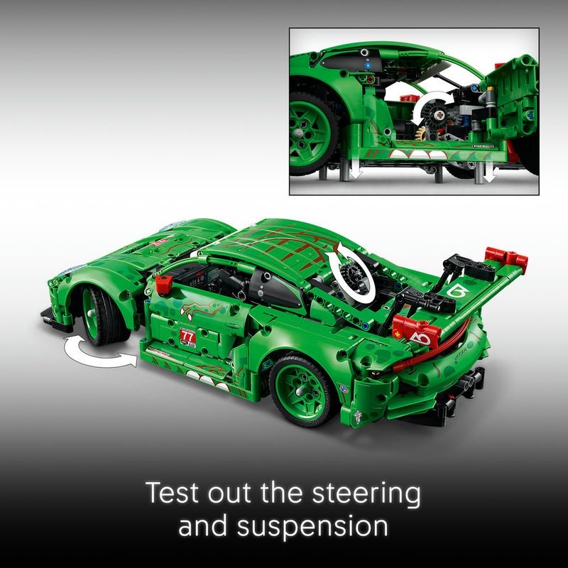 LEGO Technic Porsche 911 GT3 R REXY AO Racing Car Toy 42224 (Age 11+, 1313 Pieces) - Image 4
