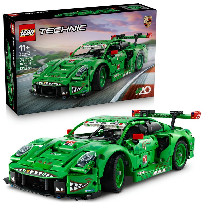 LEGO Technic Porsche 911 GT3 R REXY AO Racing Car Toy 42224 (Age 11+, 1313 Pieces) - Image 1