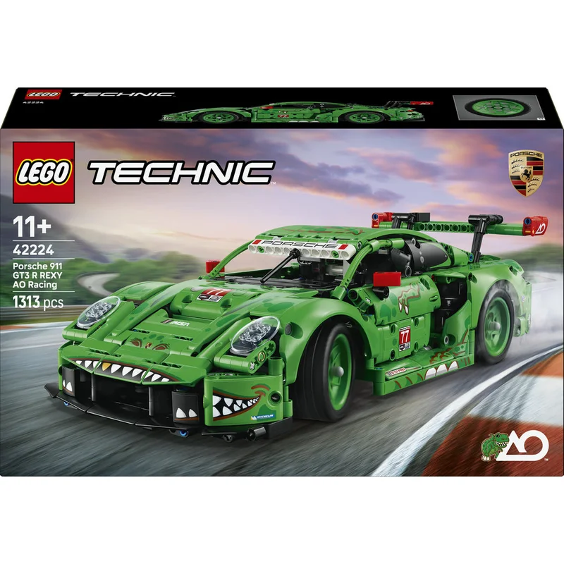 ليغو ليغو Technic‏ سيارة Porsche 911 GT3 R REXY AO Racing، نموذج لعبة سيارة للأطفال بعمر ١١ سنة وأكثر (١٣١٣ قطعة) 42224