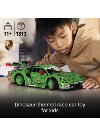 ‏Technic‏ سيارة Porsche 911 GT3 R REXY AO Racing، نموذج لعبة سيارة للأطفال بعمر ١١ سنة وأكثر (١٣١٣ قطعة) 42224 - view 3