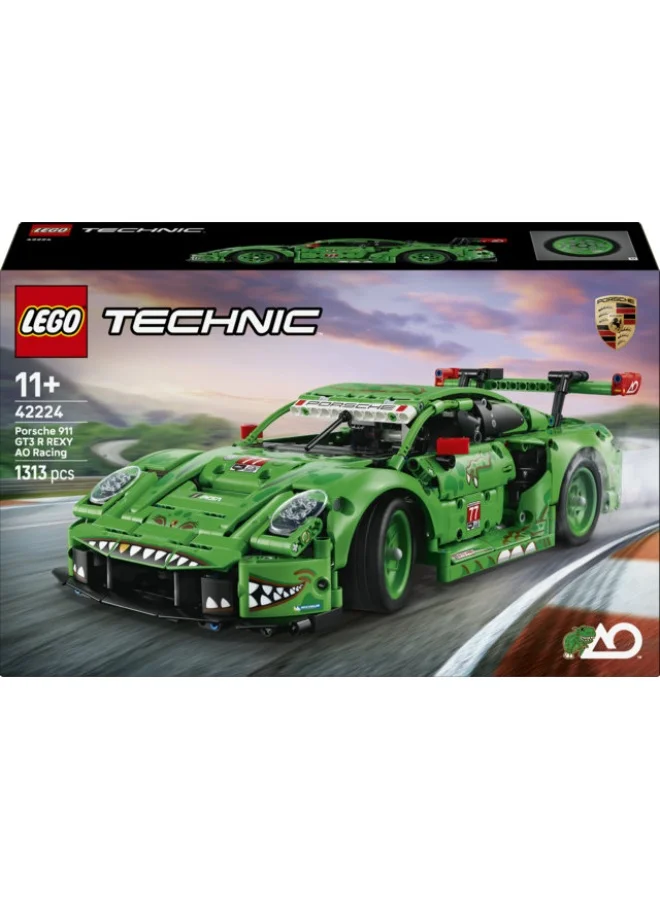 LEGO Technic Porsche 911 GT3 R REXY AO Racing Car Toy 42224 (Age 11+, 1313 Pieces)