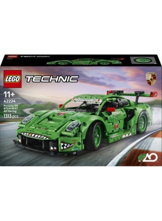 ‏Technic‏ سيارة Porsche 911 GT3 R REXY AO Racing، نموذج لعبة سيارة للأطفال بعمر ١١ سنة وأكثر (١٣١٣ قطعة) 42224 - view 2