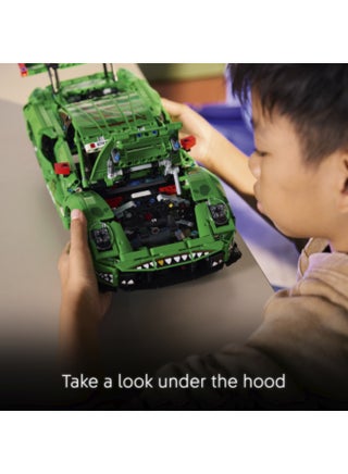 ‏Technic‏ سيارة Porsche 911 GT3 R REXY AO Racing، نموذج لعبة سيارة للأطفال بعمر ١١ سنة وأكثر (١٣١٣ قطعة) 42224 - view 5