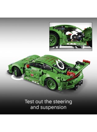 ‏Technic‏ سيارة Porsche 911 GT3 R REXY AO Racing، نموذج لعبة سيارة للأطفال بعمر ١١ سنة وأكثر (١٣١٣ قطعة) 42224 - view 4