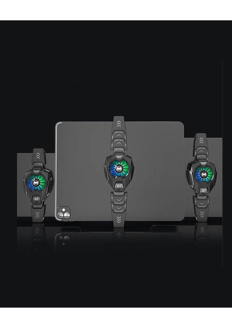 Memo MEMO DL05 Tablet Gaming Cooler iPad Tablet Radiator Semiconductor Gaming Cooling Fan Tablet Cooler With RGB Light For Gamer Digital Display Heatsink Semiconductor Black  - Image 4